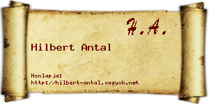 Hilbert Antal névjegykártya